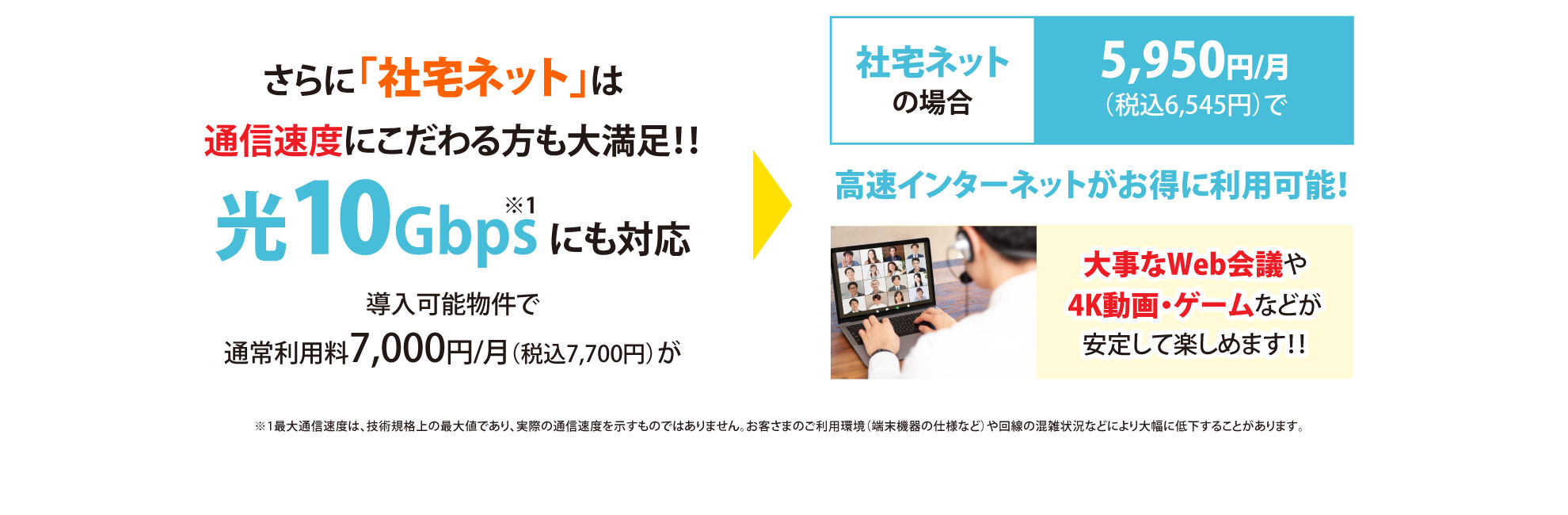 社宅ネットは光10Gbpsに対応